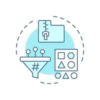 Category creation soft blue concept icon. Structuring and organizing goods for platform. Feature of PIM. Round shape line illustration. Abstract idea. Graphic design. Easy to use in presentation vector