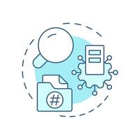 Product data enrichment soft blue concept icon. Additional attributes of e commerce goods. Feature of PIM. Round shape line illustration. Abstract idea. Graphic design. Easy to use in presentation vector