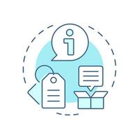Basic product details soft blue concept icon. Essential attributes of identification. Goods data sheet. Round shape line illustration. Abstract idea. Graphic design. Easy to use in presentation vector
