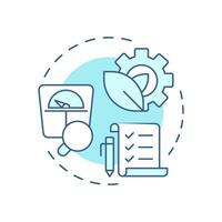 Product specifications soft blue concept icon. Features and performance capabilities. Goods data sheet. Round shape line illustration. Abstract idea. Graphic design. Easy to use in presentation vector