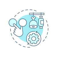 Product variant management soft blue concept icon. Different versions data. Key goods information. Round shape line illustration. Abstract idea. Graphic design. Easy to use in presentation vector