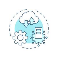 Bulk data import and export soft blue concept icon. Managing catalogs. Benefit of using PIM system. Round shape line illustration. Abstract idea. Graphic design. Easy to use in presentation vector