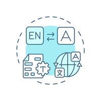 Localized data soft blue concept icon. Adaption for markets, regions, languages. Key product information. Round shape line illustration. Abstract idea. Graphic design. Easy to use in presentation vector