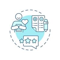 Customer testimonials soft blue concept icon. Reviews, ratings and feedback. Key product information. Round shape line illustration. Abstract idea. Graphic design. Easy to use in presentation vector