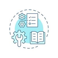 Product documents soft blue concept icon. Instructions, manuals, certificates. Key goods information. Round shape line illustration. Abstract idea. Graphic design. Easy to use in presentation vector