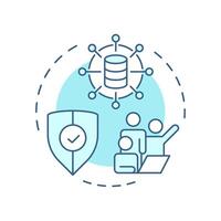 Master data management soft blue concept icon. Organization critical information assets. Digital marketing. Round shape line illustration. Abstract idea. Graphic design. Easy to use in presentation vector