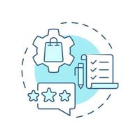 Product experience management soft blue concept icon. Optimizing content for multiple sales channels. Round shape line illustration. Abstract idea. Graphic design. Easy to use in presentation vector