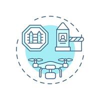 Border surveillance soft blue concept icon. IBM strategy. National security methods improvement. Round shape line illustration. Abstract idea. Graphic design. Easy to use in presentation vector