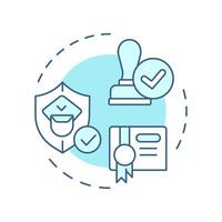 Customs agencies soft blue concept icon. Government authorities work. Integrated border management. Round shape line illustration. Abstract idea. Graphic design. Easy to use in presentation vector
