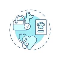 Veterinary inspection services soft blue concept icon. Health standards. Integrated border management. Round shape line illustration. Abstract idea. Graphic design. Easy to use in presentation vector
