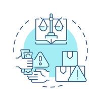 Anti corruption soft blue concept icon. Officials work control technology. Goal of IBM. Round shape line illustration. Abstract idea. Graphic design. Easy to use in promotional material vector