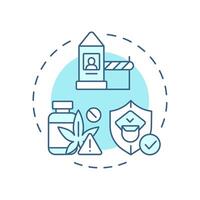 Prevention of cross border crime soft blue concept icon. Countering drug trafficking. Goal of IBM. Round shape line illustration. Abstract idea. Graphic design. Easy to use in promotional material vector