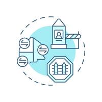 Delimitation and demarcation soft blue concept icon. Clearly defining and marking borders. Goal of IBM. Round shape line illustration. Abstract idea. Graphic design. Easy to use in presentation vector