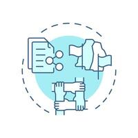 Cross border cooperation soft blue concept icon. Four filter model of integrated border management. Round shape line illustration. Abstract idea. Graphic design. Easy to use in promotional material vector