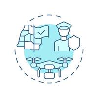 Internal control and return soft blue concept icon. Migration. Four filter model of IBM system. Round shape line illustration. Abstract idea. Graphic design. Easy to use in promotional material vector