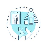 Smoother border crossings soft blue concept icon. Travel. Benefit of boundaries management. Round shape line illustration. Abstract idea. Graphic design. Easy to use in promotional material vector
