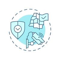 Increased internal security soft blue concept icon. Preventing crimes. Benefit of border management. Round shape line illustration. Abstract idea. Graphic design. Easy to use in presentation vector