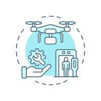 Technical integration soft blue concept icon. Security improvement. Area of IBM collaboration. Round shape line illustration. Abstract idea. Graphic design. Easy to use in promotional material vector