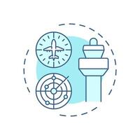 Airspace management soft blue concept icon. Tower control, radar system. Flight tracking. Round shape line illustration. Abstract idea. Graphic design. Easy to use in article, blog post vector