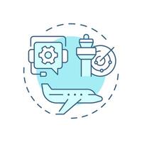 Air traffic control soft blue concept icon. Communication systems. Service, technology. Round shape line illustration. Abstract idea. Graphic design. Easy to use in article, blog post vector