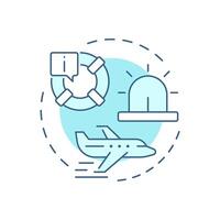 Alerting services soft blue concept icon. Flight management, alrs. Warning, notification. Round shape line illustration. Abstract idea. Graphic design. Easy to use in article, blog post vector