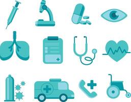 collection of health icons vector