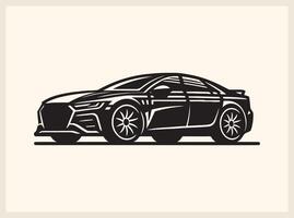 Simple and Elegant Car Silhouette Outline vector