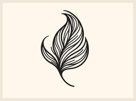 Hand-Drawn Botanical Leaf Outline Sketch vector