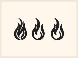 Minimal Flame Silhouette with Smooth Lines vector