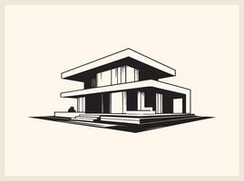 Contemporary Minimalist Home with Neutral Design vector