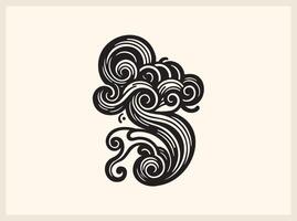 Dreamy Wispy Cloud Design with Elegant Linecut Swirls vector