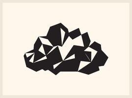 GeoModern Geometric Cloud Shape with Simple Lines vector