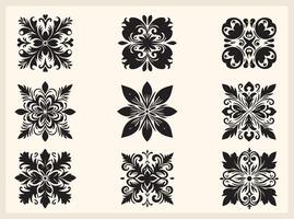 Ornate Silhouettes of Decorative Swirls and Patterns vector
