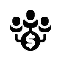 crowdfunding glyph icon. Strong and solid icon for websites and mobile apps. vector