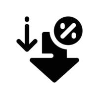 low price glyph icon. Strong and solid icon for websites and mobile apps. vector