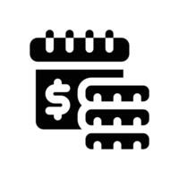 payment day glyph icon. Strong and solid icon for websites and mobile apps. vector