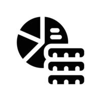 pie chart glyph icon. Strong and solid icon for websites and mobile apps. vector