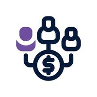 crowdfunding dual tone icon. Sleek and modern icon for websites and mobile apps. vector