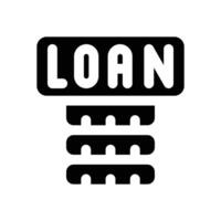 loan glyph icon. Strong and solid icon for websites and mobile apps. vector