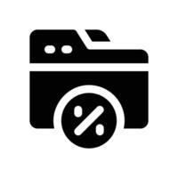 folder glyph icon. Strong and solid icon for websites and mobile apps. vector