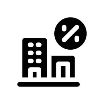 edificio glifo icono. fuerte y sólido icono para sitios web y móvil aplicaciones vector