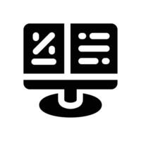 monitor glyph icon. Strong and solid icon for websites and mobile apps. vector