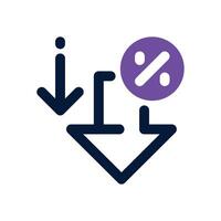 low price dual tone icon. Sleek and modern icon for websites and mobile apps. vector