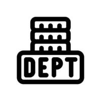 debt line icon. Clean and minimalist icon for websites and mobile apps. vector