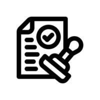 approved line icon. Clean and minimalist icon for websites and mobile apps. vector