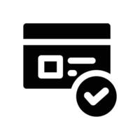 verification glyph icon. Strong and solid icon for websites and mobile apps. vector