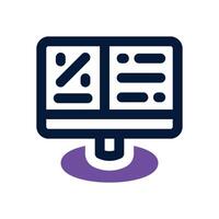 monitor dual tone icon. Sleek and modern icon for websites and mobile apps. vector