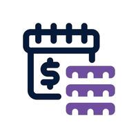 payment day dual tone icon. Sleek and modern icon for websites and mobile apps. vector