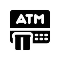 atm glyph icon. Strong and solid icon for websites and mobile apps. vector