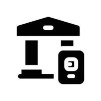 mobile banking glyph icon. Strong and solid icon for websites and mobile apps. vector